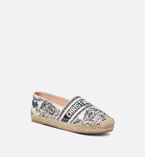 Granville Espadrille Cotton embroidered with the blue and white