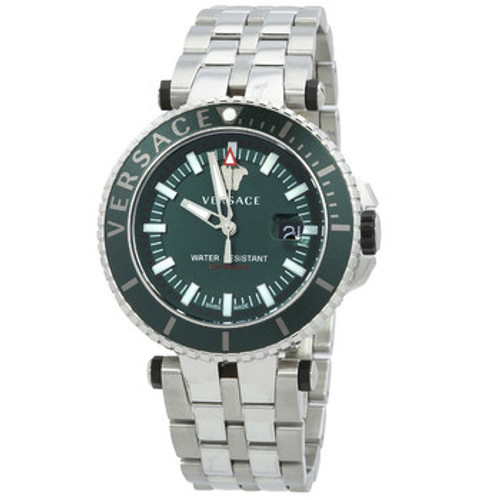 VERSACE  V-Race Quartz Green Dial Men's Watch