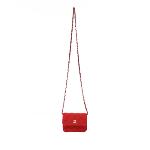 CHANEL Red Jersey Mini Shoulder Bag Image 1
