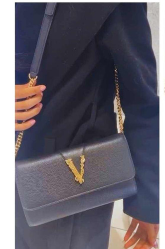 VERSACE Calf Leather Crossbody Bag