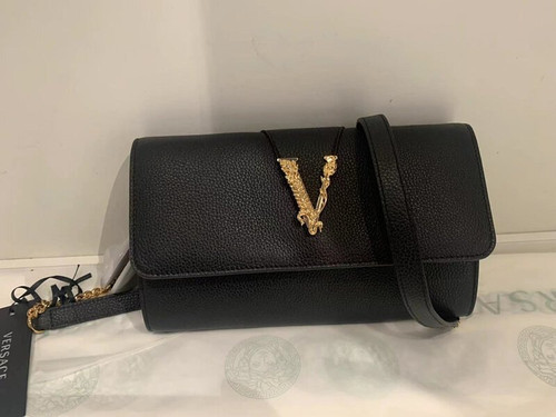 VERSACE Calf Leather Crossbody Bag