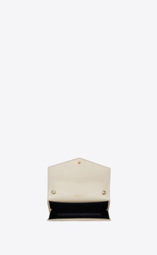 SAINT LAURENT Uptown Chain Wallet In Crocodile Embossed Leather