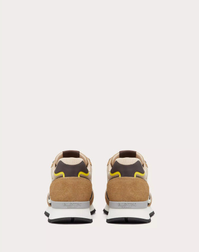 Vlogo Pace Low Sneakers In Split Leather, Fabric And Calfskin