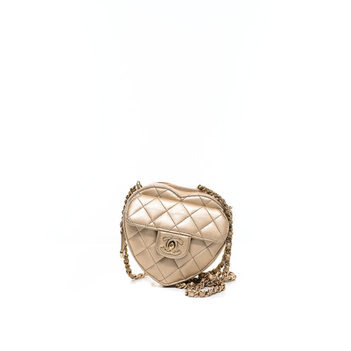 CHANEL Heart Shoulder Bag Golden Leather Image 1