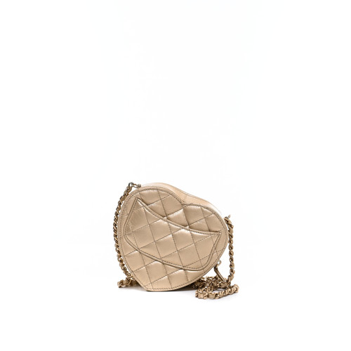 CHANEL Heart Shoulder Bag Golden Leather Image 3