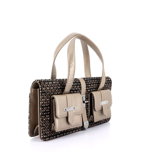 CHANEL Tweed And Brown Leather Handbag Image 2