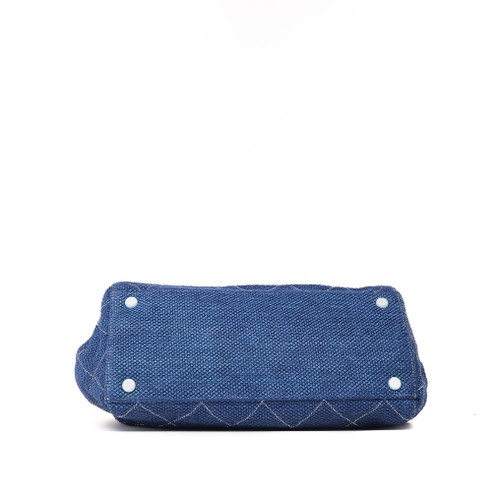 CHANEL Blue Fabric Shoulder Bag Image 5