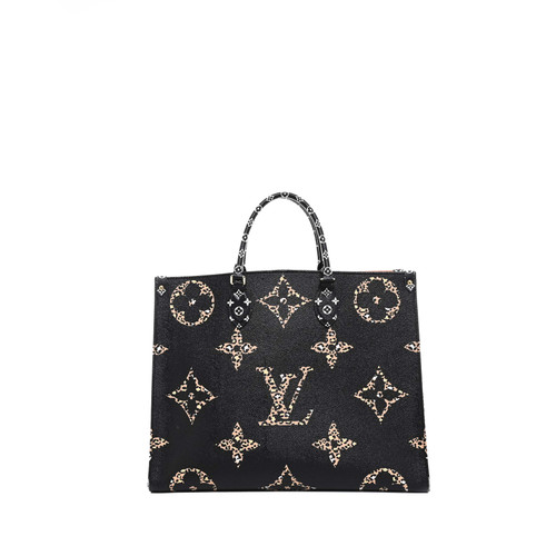 LOUIS VUITTON onthego gm tote bag limited edition Black Leopard Monogram Leather Image 1