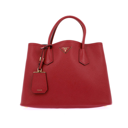 PRADA Galleria Tote Bag Red Leather Image 2