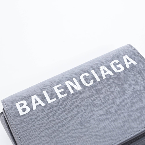 BALENCIAGA Gray Leather Shoulder Bag