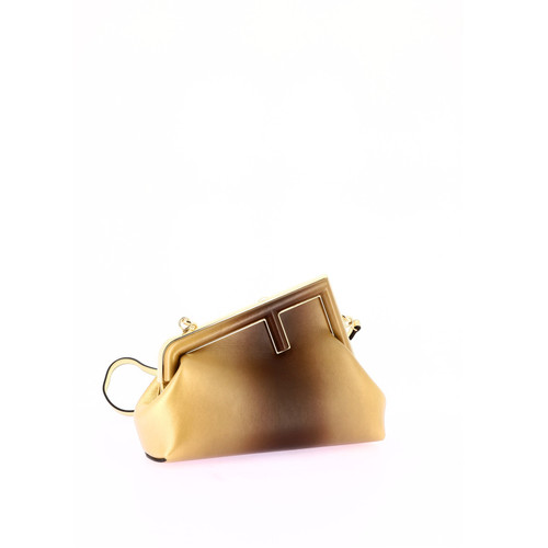 FENDI First Shoulder Bag Brown and Gold Gradient Leather