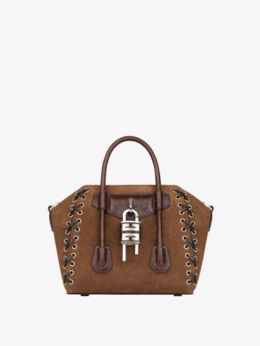 GIVENCHY Mini Antigona Lock bag in corset style suede