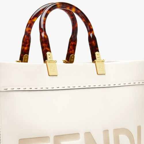 FENDI Sunshine Medium Leather Bag - White