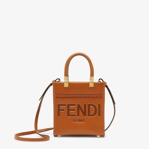 FENDI Mini Sunshine Shopper Bag - Brown