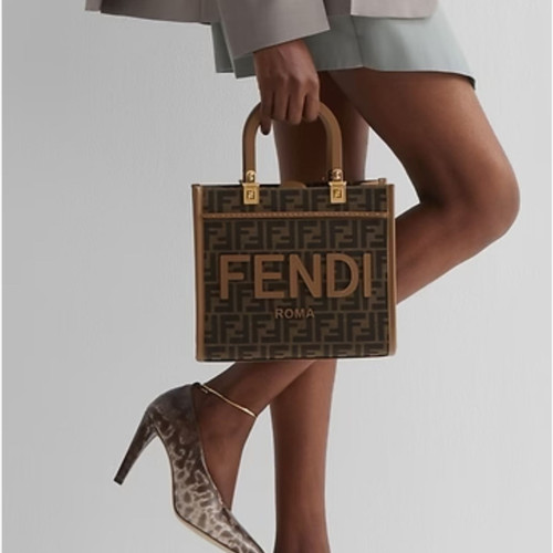 FENDI Sunshine Small Ff Jacquard Fabric Shopper Bag - Brown