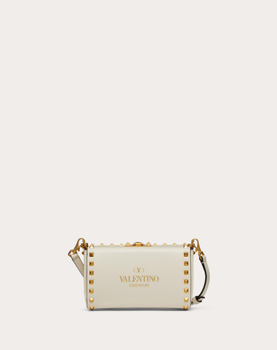 VALENTINO Rockstud Grainy Calfskin Clutch