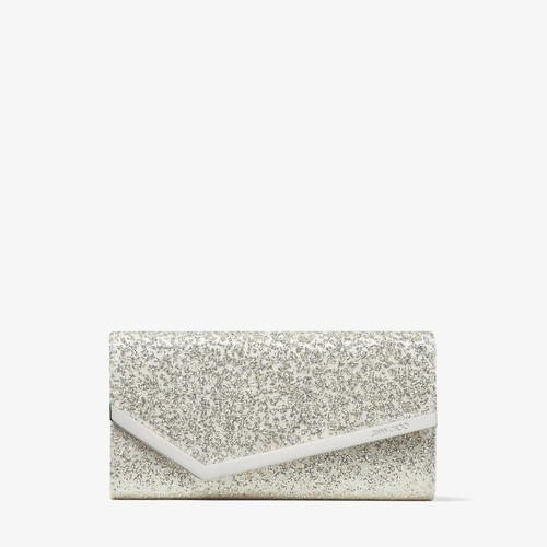 JIMMY CHOO Glitter Tulle Clutch Bag - Ivory