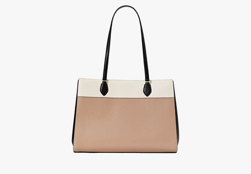 KATE SPADE Madison Colorblock Saffiano Leather East West Laptop Tote TOASTED HAZELNUT MULTI Image 6