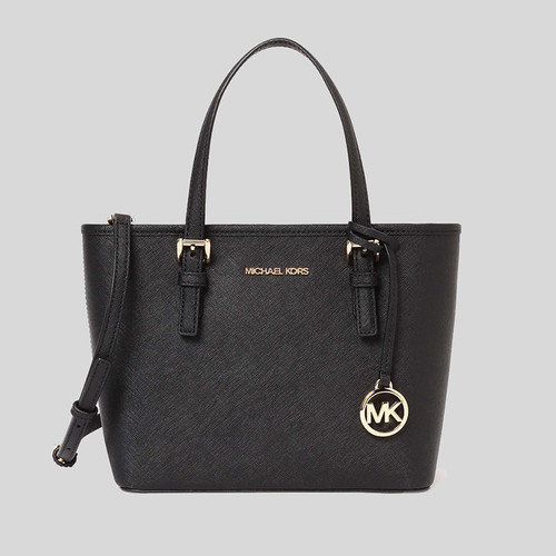 MICHAEL KORS  Jet Set Travel Extra-Small Saffiano Leather Top-Zip Tote Bag Black