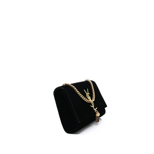 SAINT LAURENT Kate Saint Laurent Black Velvet Shoulder Bag (Brand New)