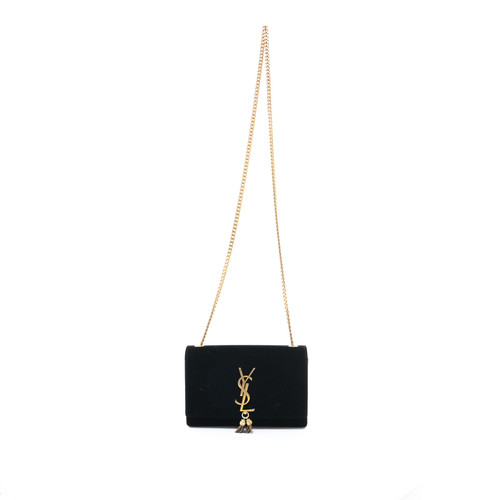 SAINT LAURENT Kate Saint Laurent Black Velvet Shoulder Bag (Brand New)