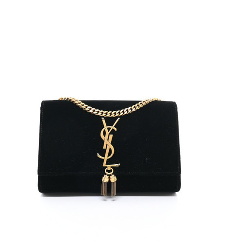 SAINT LAURENT Kate Saint Laurent Black Velvet Shoulder Bag (Brand New)