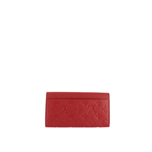 LOUIS VUITTON Sarah Louis Vuitton Monogram Wallet Red Leather Flap (Brand New)