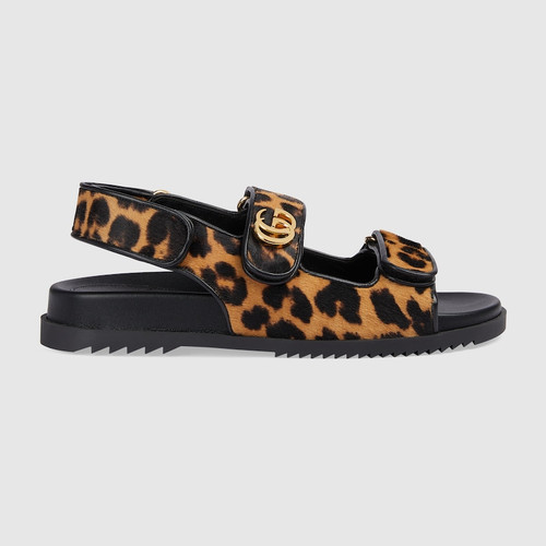 GUCCI Double G Sandals For Women - Brown Black