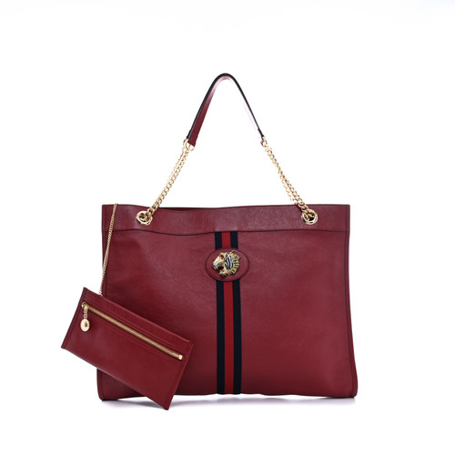 GUCCI Rajah Tote Gucci Red Leather Handbag (Brand New)