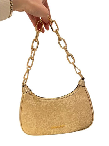MICHAEL KORS  Cora Extra-Small Metallic Pebbled Leather Shoulder Bag
