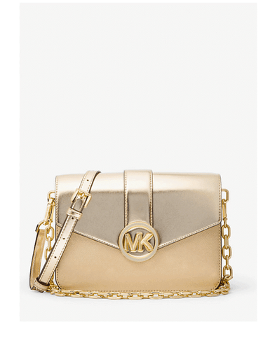 MICHAEL KORS  Carmen Medium Metallic Faux Leather Convertible Shoulder Bag (@Delhi Studio)