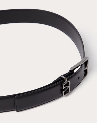 VALENTINO Mini Vlogo Signature Belt In Calfskin, Height: 35 Mm