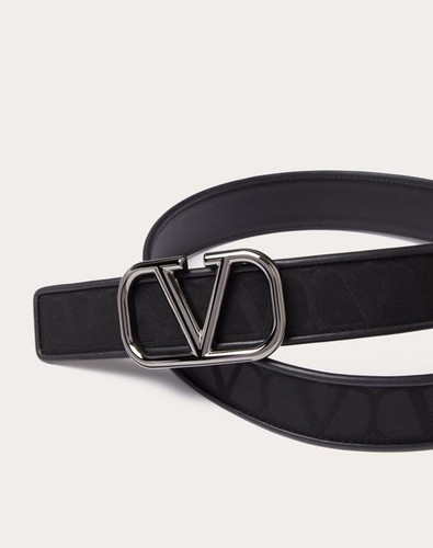 VALENTINO Mini Vlogo Signature Belt In Calfskin, Height: 35 Mm
