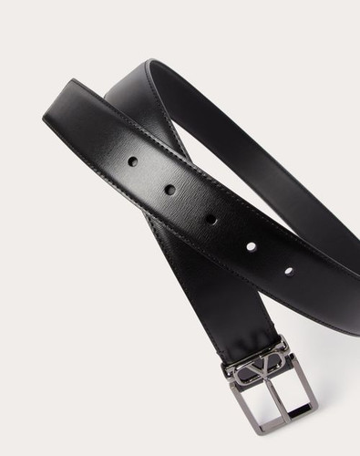 VALENTINO Mini Vlogo Signature Belt In Calfskin, Height: 35 Mm