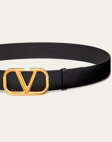 VALENTINO  Signature Vlogo Belt In Calfskin. Height: 40 Mm