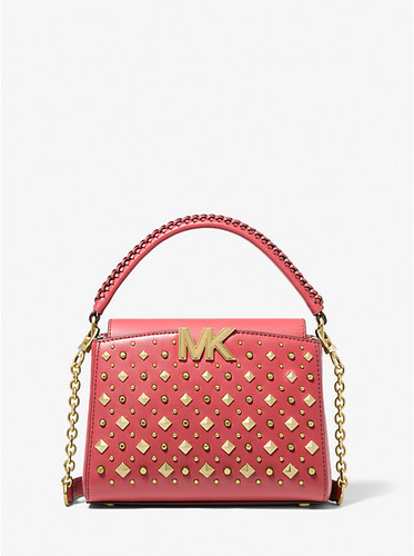 MICHAEL KORS  Karlie Graphic Logo Striped Leather Crossbody Bag (Coming To Delhi)