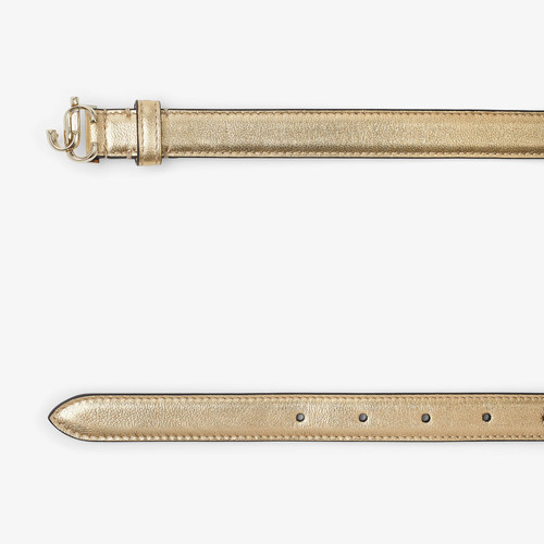 JIMMY CHOO Mini Helina Metallic Nappa Leather Belt - Gold