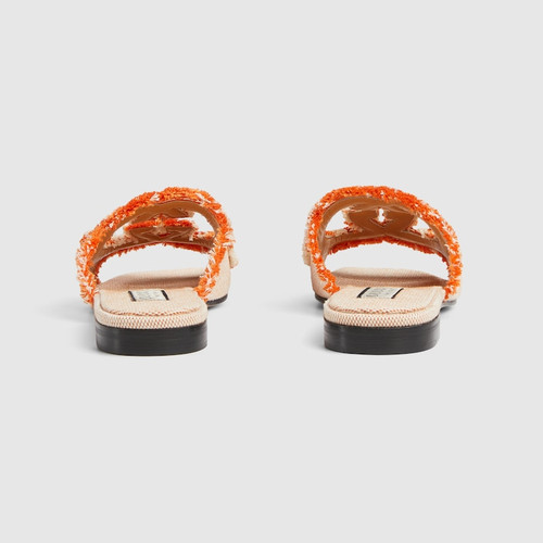 GUCCI Gg Pattern Sandals For Women - Orange