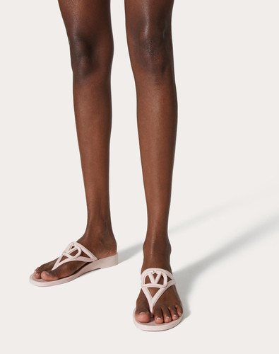 VALENTINO Vlogo Signature Rubber Clip Sandals - Rose Quartz