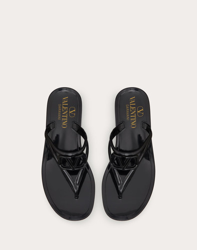VALENTINO Vlogo Signature Rubber Clip Sandals - Black