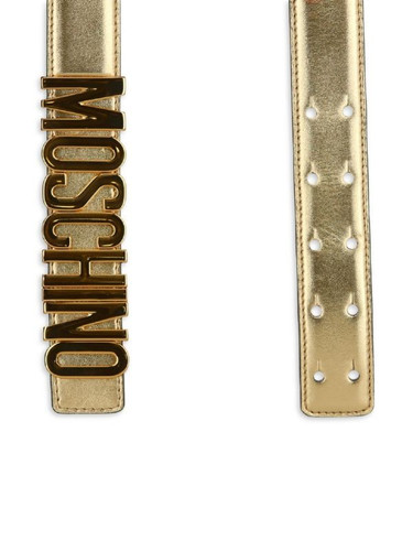 MOSCHINO Metallic Logo Belt GOLD Image 4