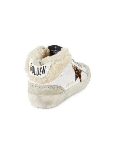 GOLDEN GOOSE Shearling & Leather Sneakers WHITE MULTI Image 3