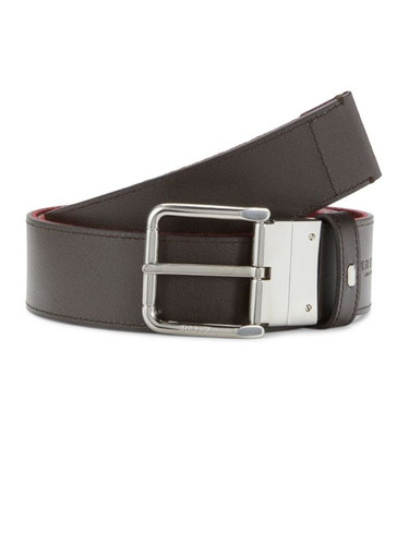 BALLY Colimar Striped Reversible Leather Belt RED Image 3