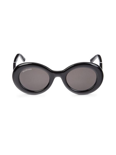 BALENCIAGA 50Mm Chunky Round Sunglasses BLACK Image 1