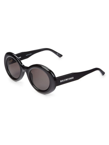 BALENCIAGA 50Mm Chunky Round Sunglasses BLACK Image 5