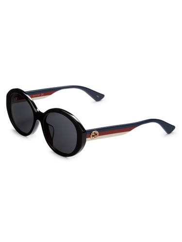 GUCCI 57Mm Round Sunglasses BLACK MULTI Image 5