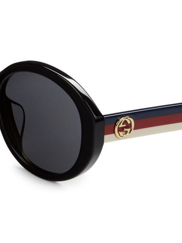 GUCCI 57Mm Round Sunglasses BLACK MULTI Image 6