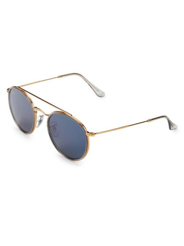 RAY-BAN Rb3647N 51Mm Round Aviator Sunglasses BLUE GOLD Image 2