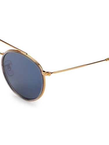 RAY-BAN Rb3647N 51Mm Round Aviator Sunglasses BLUE GOLD Image 3