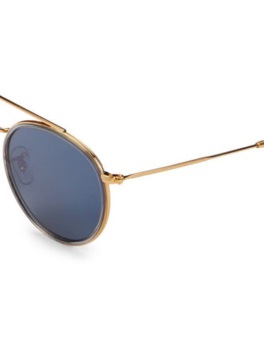 RAY-BAN Rb3647N 51Mm Round Aviator Sunglasses BLUE GOLD Image 6